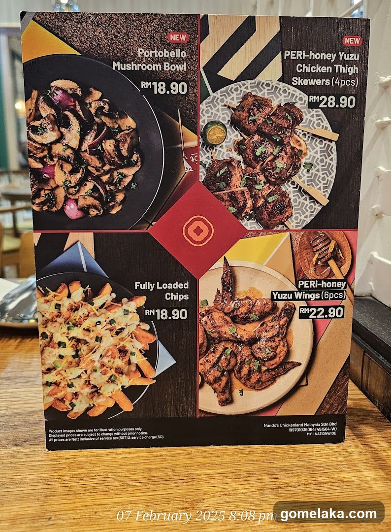 Nando's Chickenland Menu Board