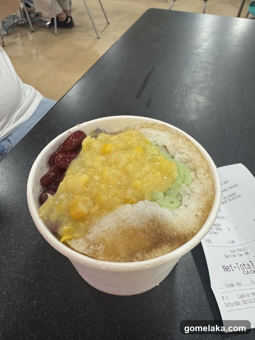 Bowl of shaved ice dessert
