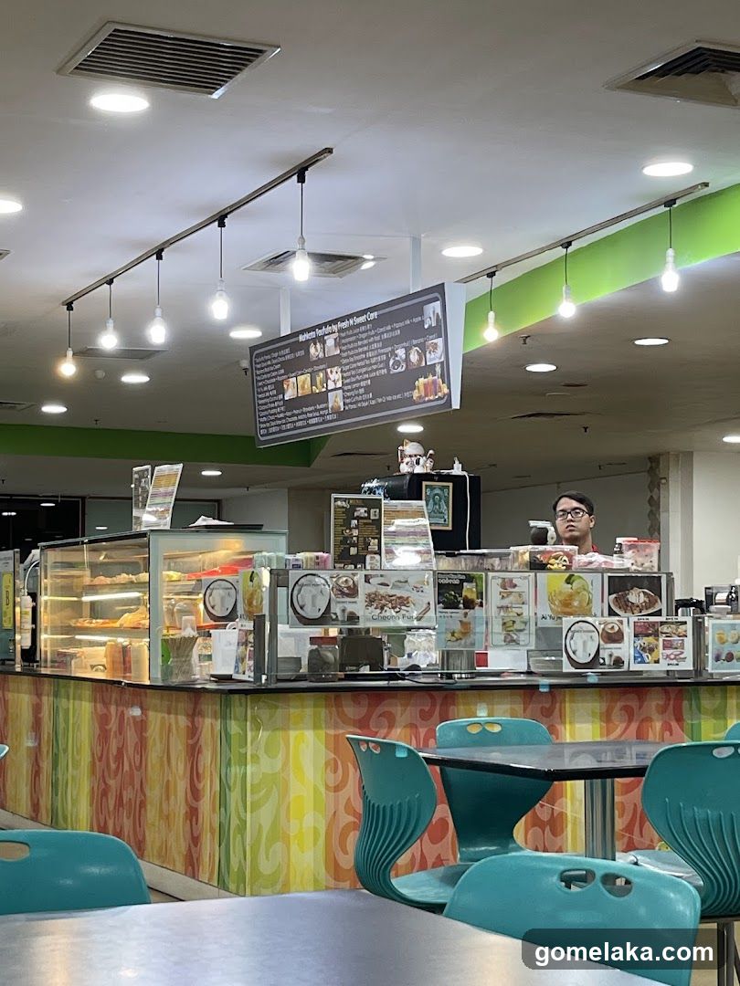 Interior of a food stall or café