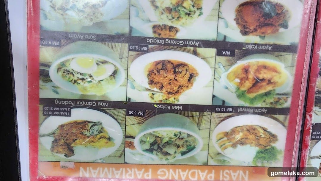 Nasi Padang Paraiman Menu Board