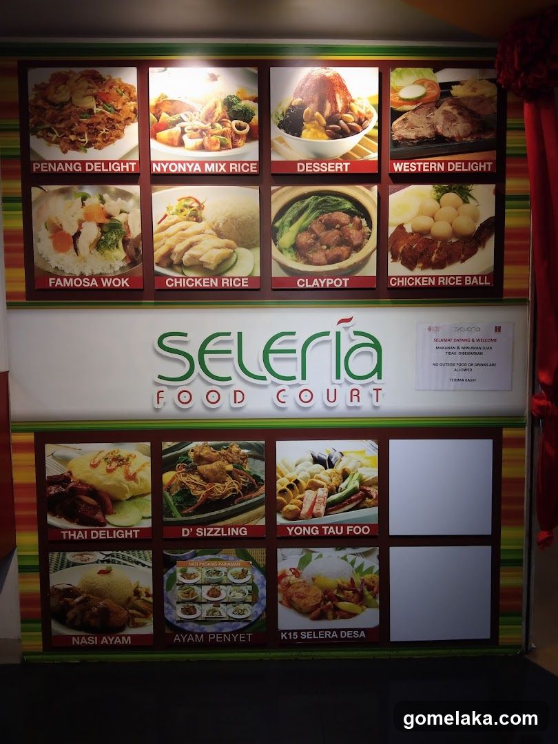 Seleria Food Court Menu Board