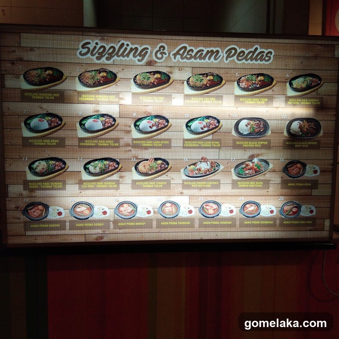 Sizzling & Asam Pedas Menu Board