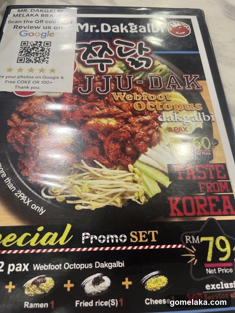 Mr. Dakgalbi Menu