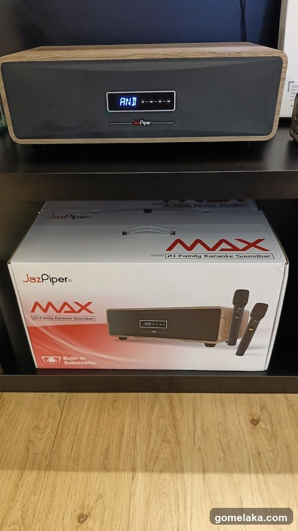 JazPiper MAX Karaoke Soundbar and Box