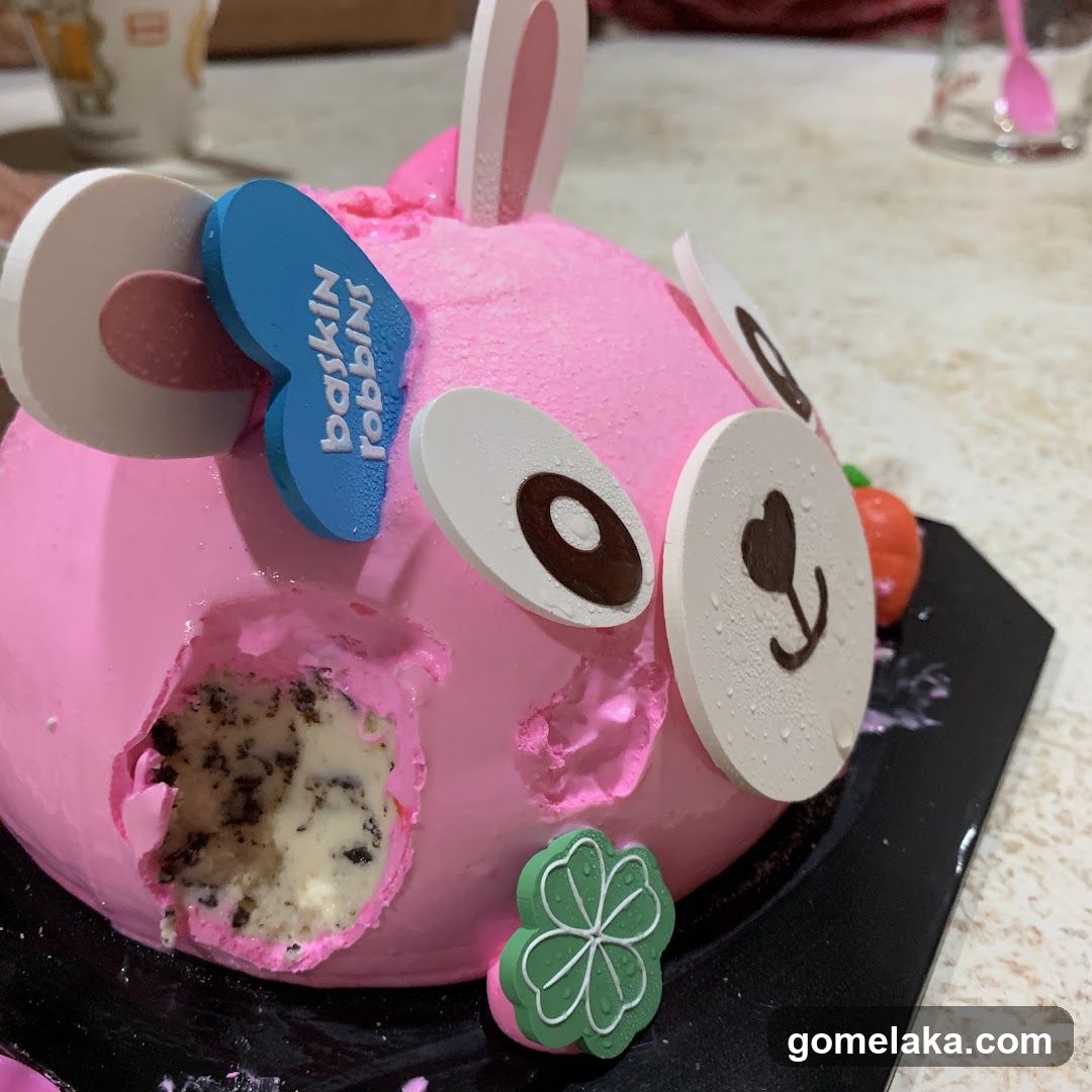 Pink Bunny Ice Cream Cake