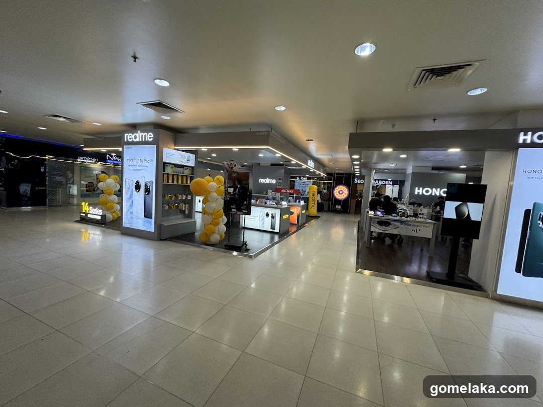 Interior of electronics store