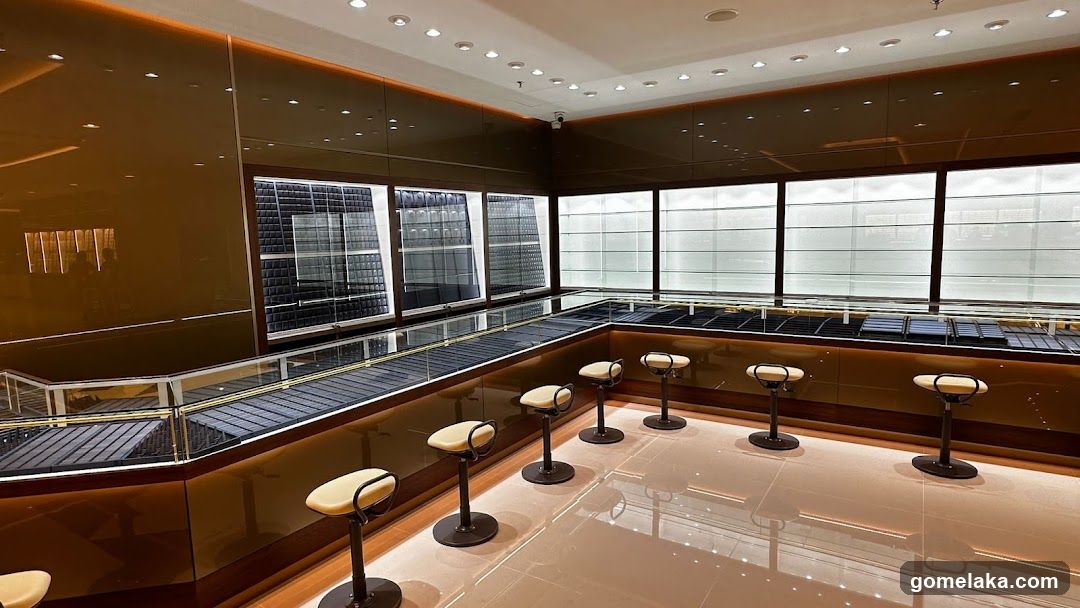Interior of a luxury jewelry store
