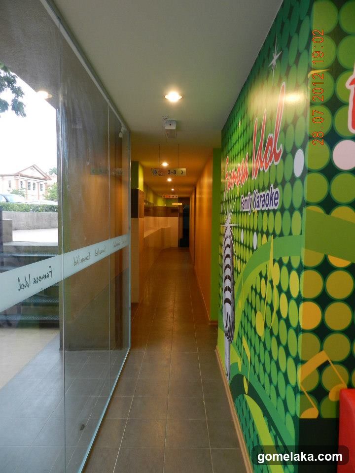 Interior hallway of a karaoke establishment