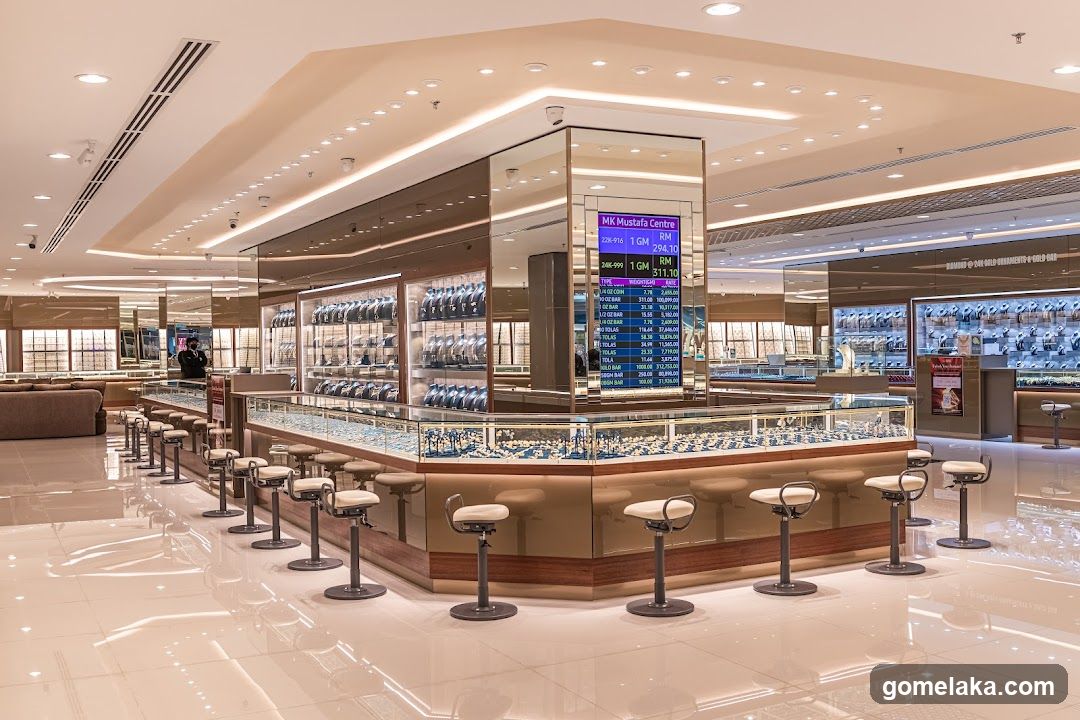 Interior of a luxury jewelry store