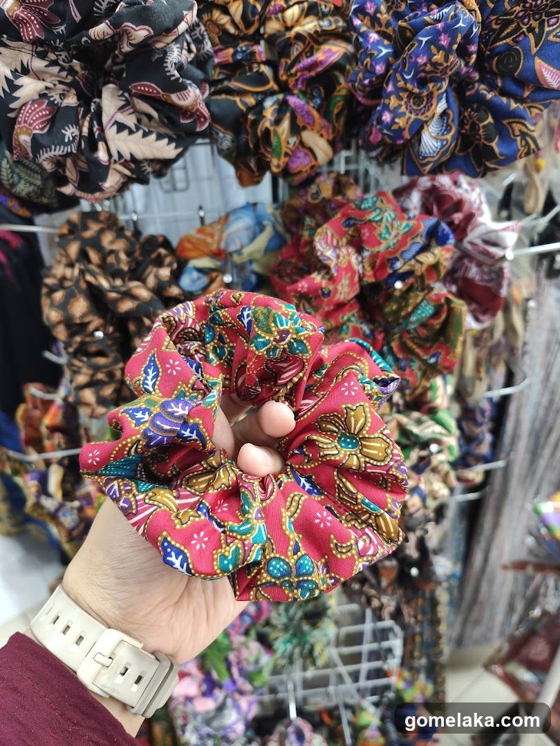 Hand holding Batik Scrunchie