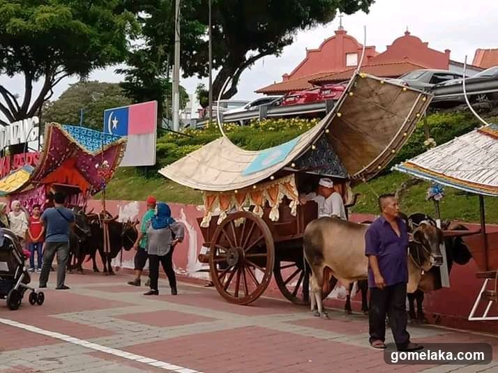 Public Street Scene with Traditional Carriages and People