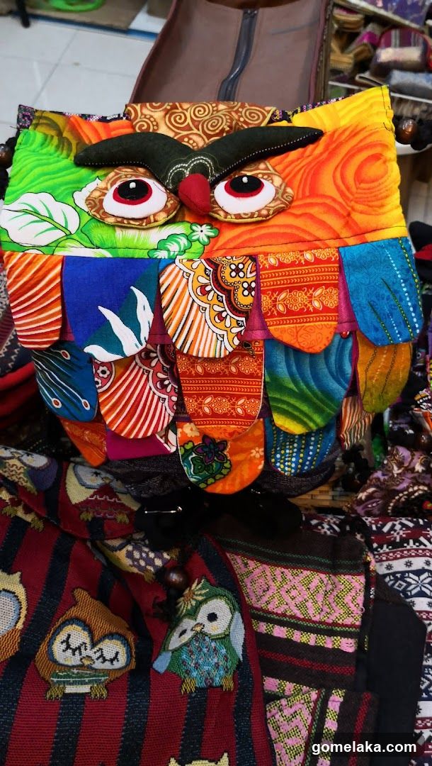 Colorful Owl-themed Merchandise Display