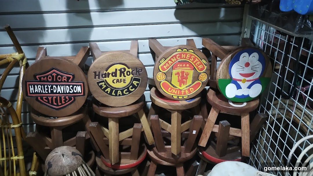 Wooden Stools with Brand Logos