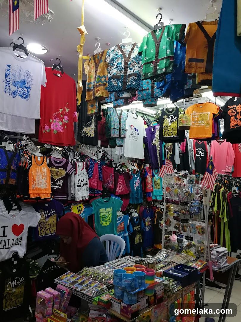 Interior of a clothing and merchandise stall