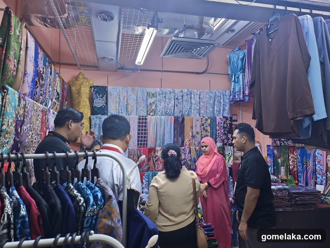 Interior of textile shop