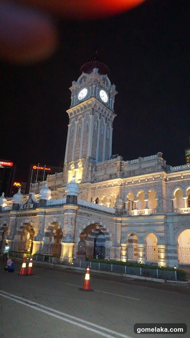 Nighttime architectural view