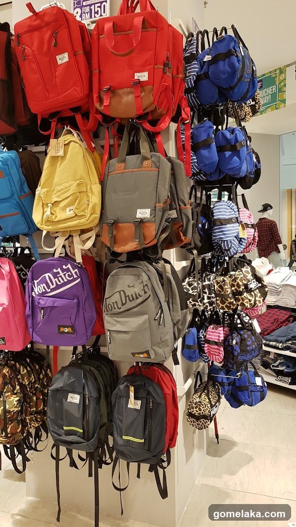Backpack Display in Retail Store