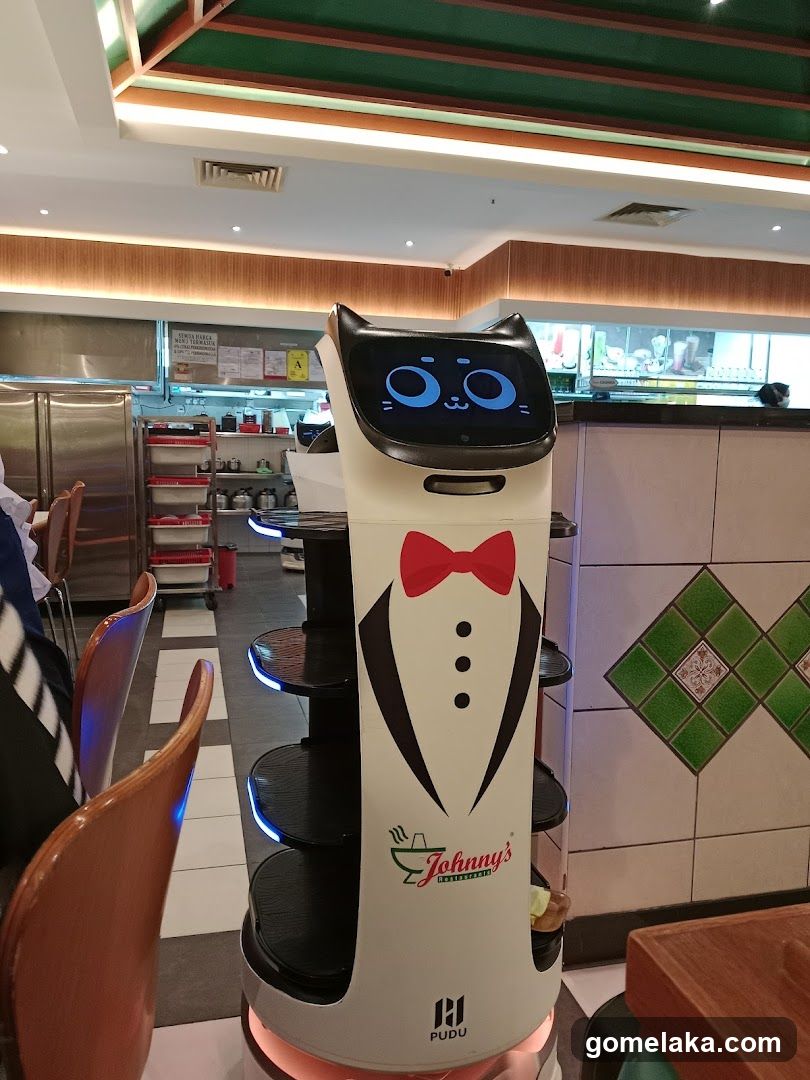 Restaurant Interior with Robot Server