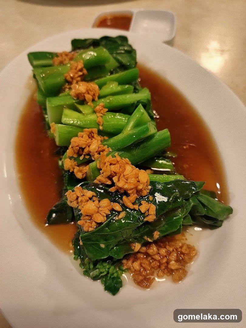 Dish of Stir-Fried Greens with Garlic