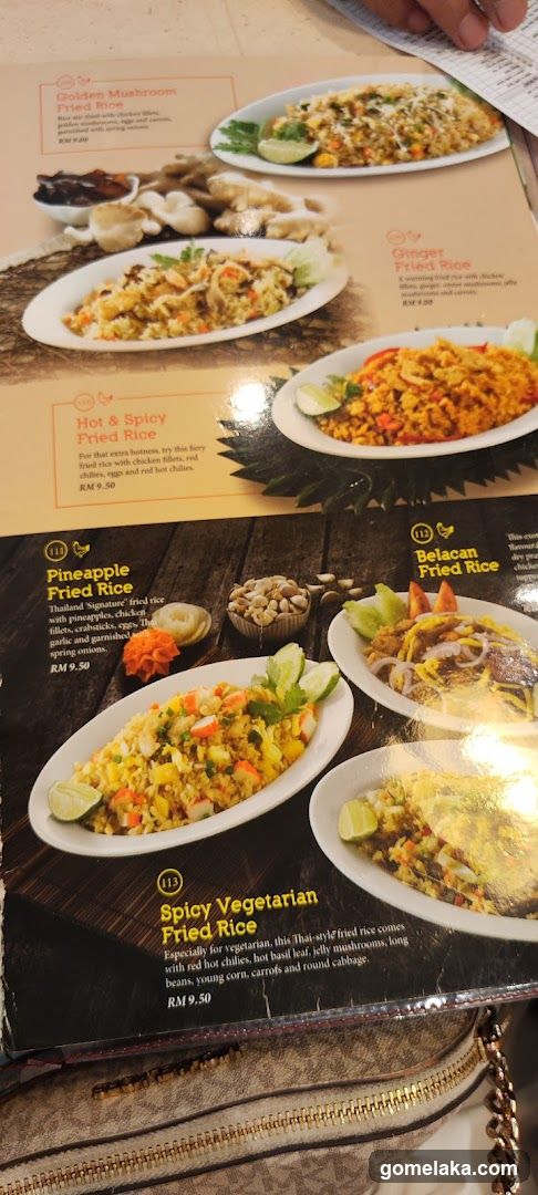 Fried Rice Menu