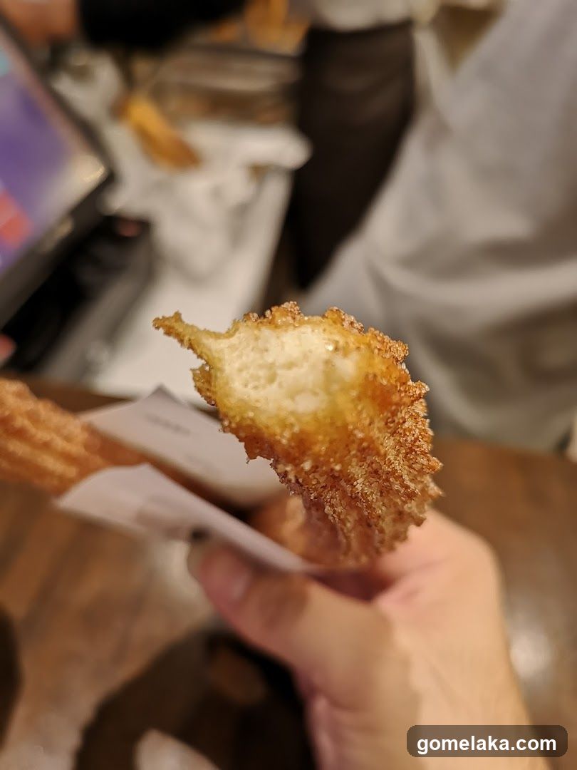 Hand holding churro