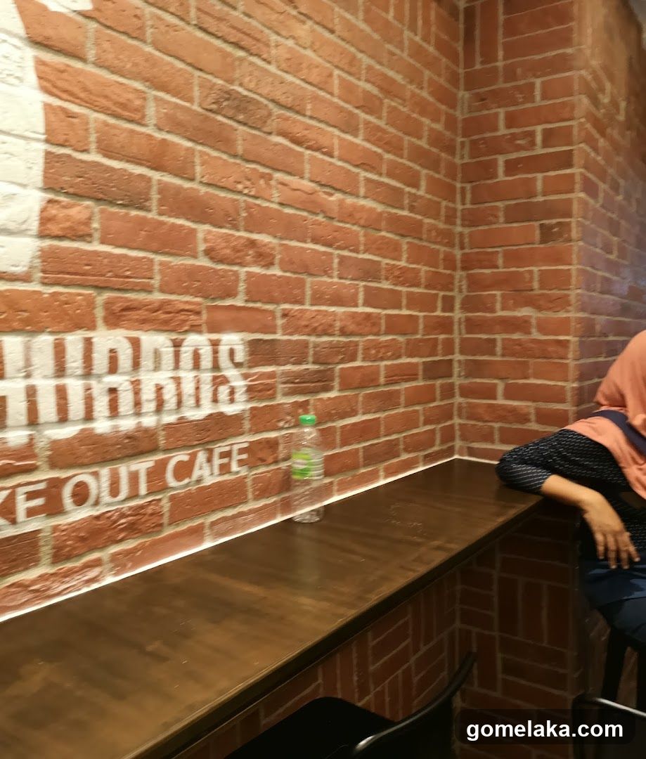 Cafe Interior with Brick Wall