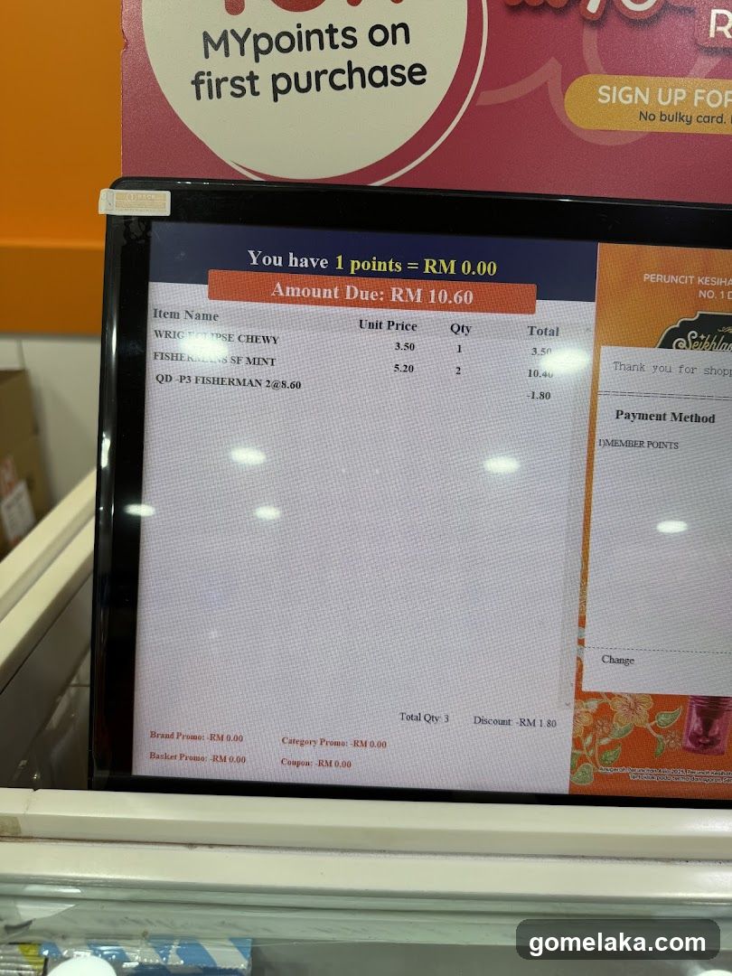 Store interior checkout display