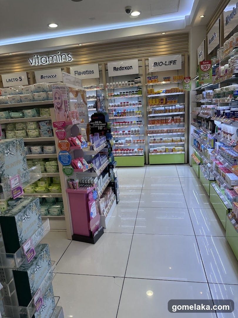 Interior of a pharmacy or health store