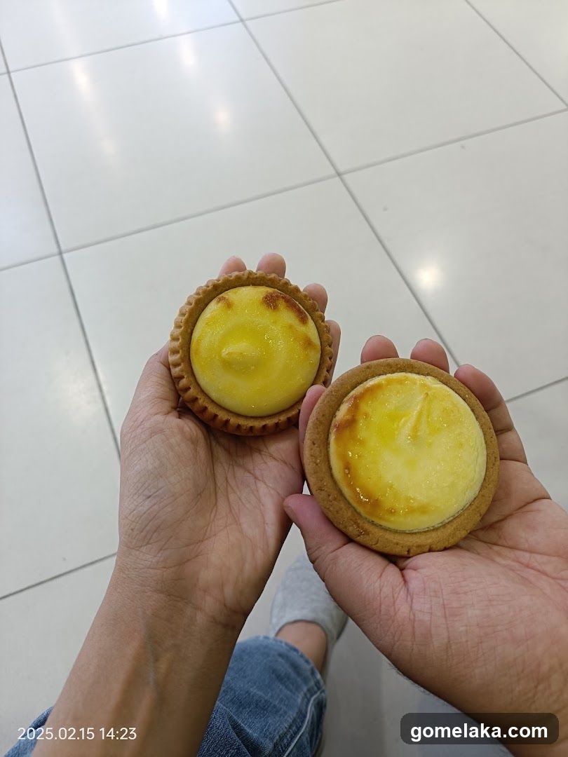 Two Egg Tarts Held in Hands
