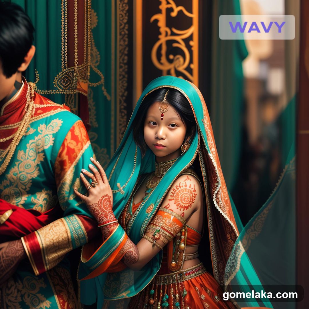 Traditional Indian attire scene
