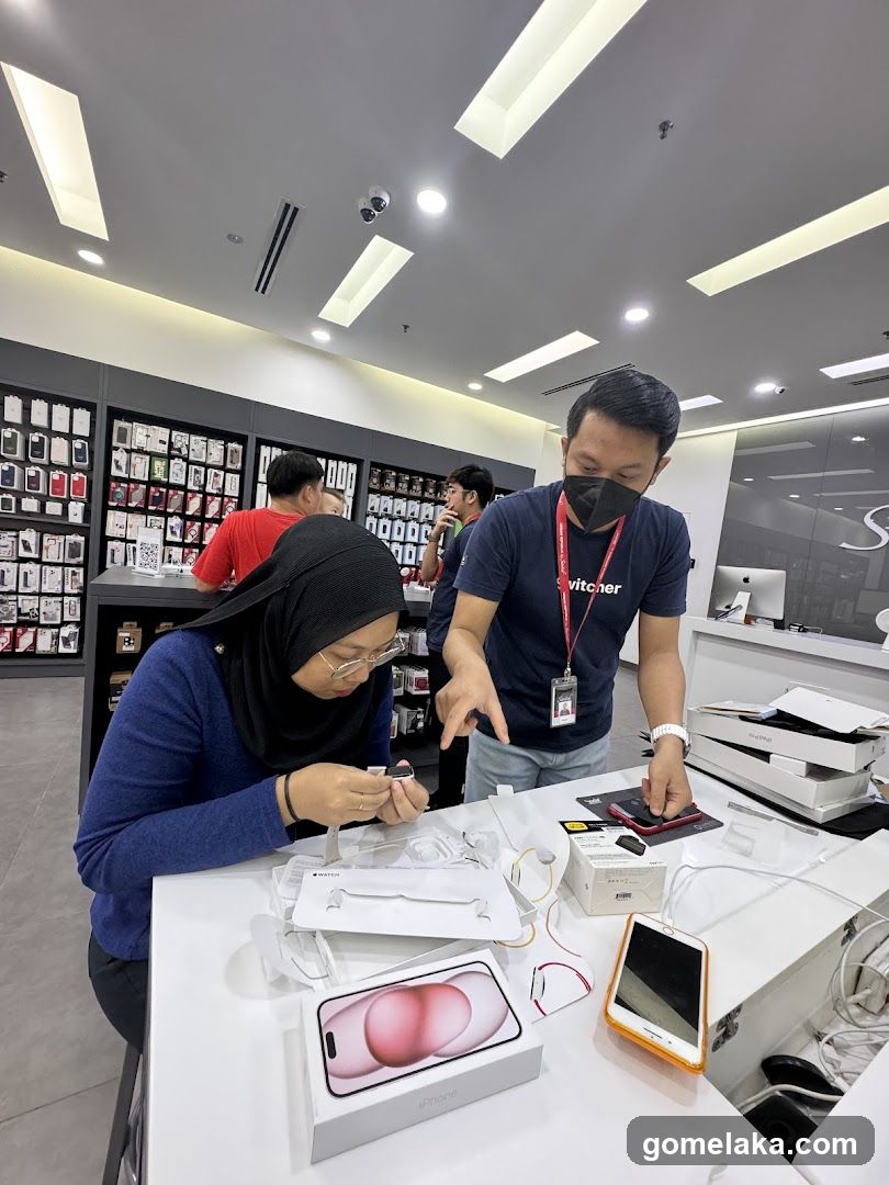 Store Interior with Customers and Staff