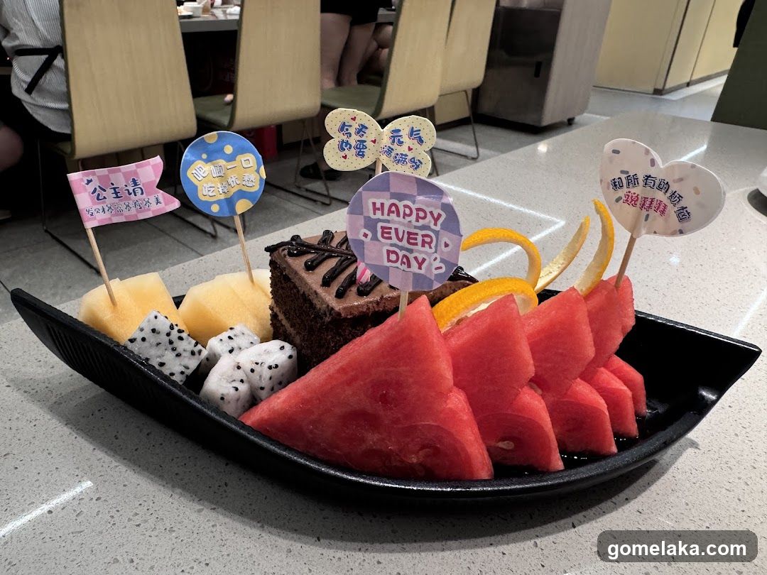 Fruit and Dessert Platter with Decorative Sticks