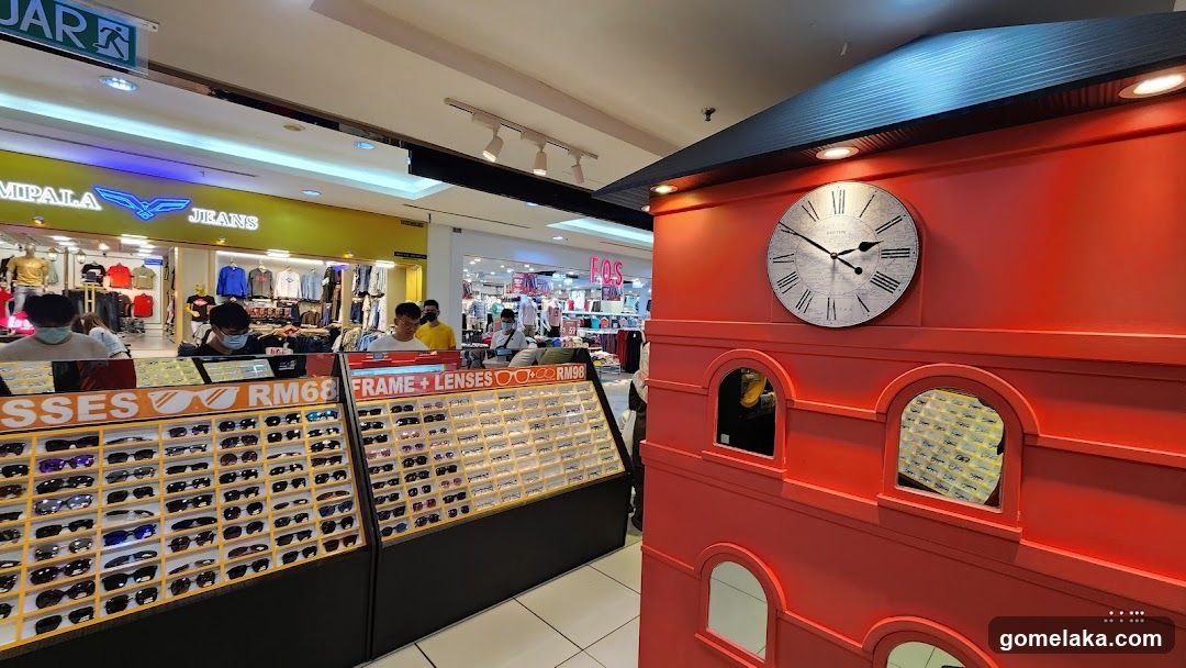 Retail Interior with Clock Structure