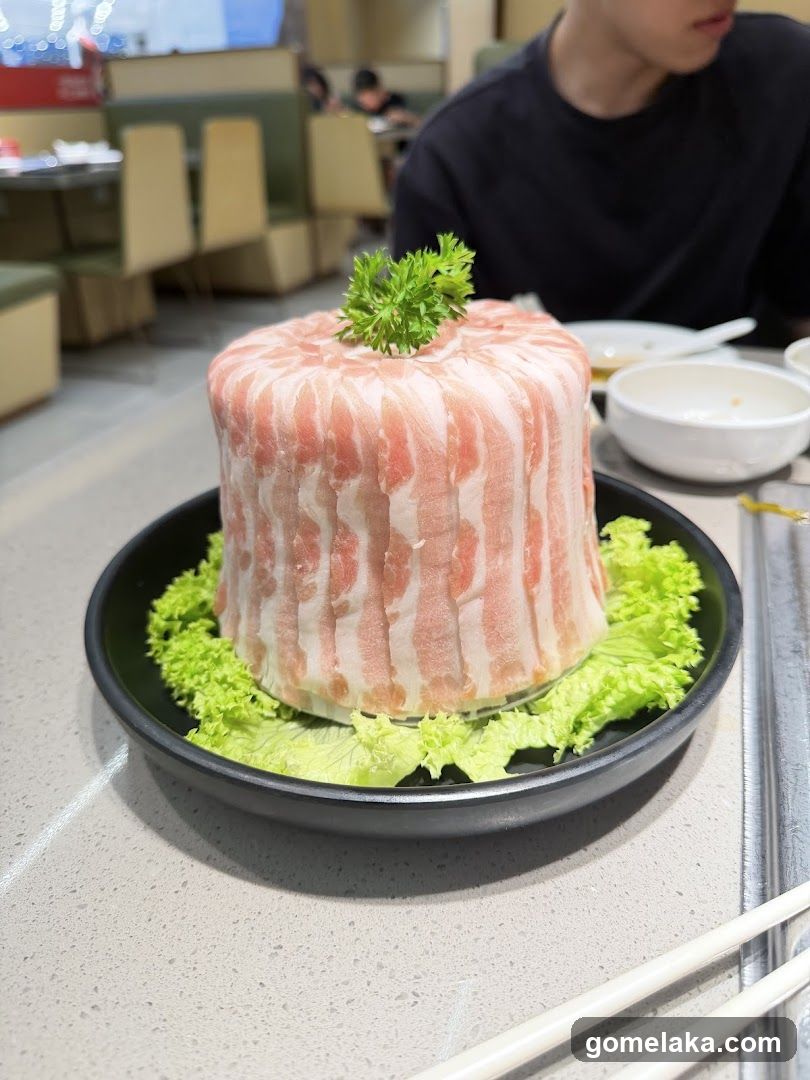 Restaurant Interior with Meat Dish