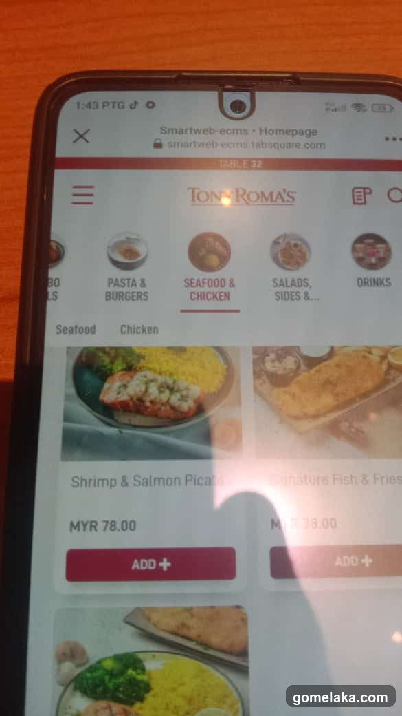 Tony Roma's Menu