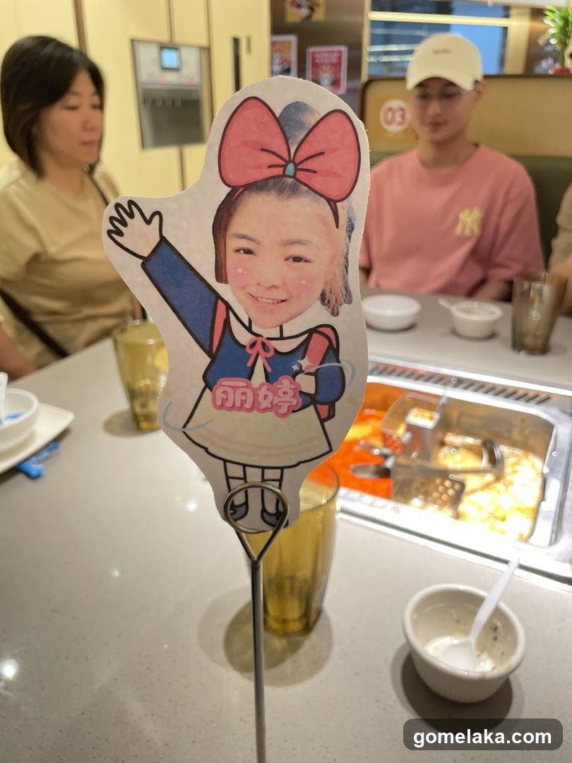 Restaurant Interior with Cutout Figure