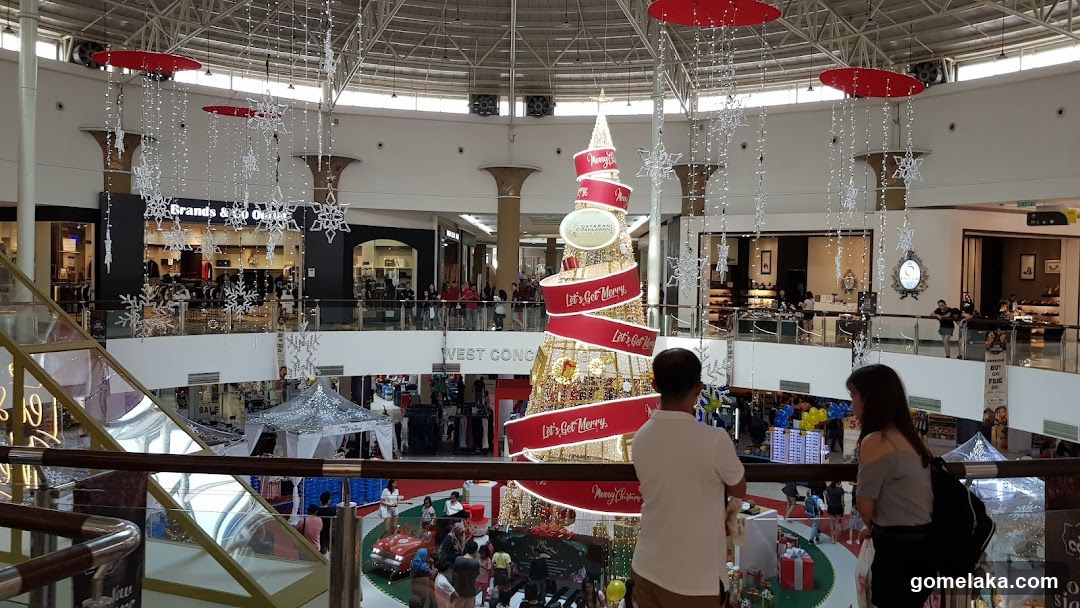 Shopping Mall Interior with Christmas Decor