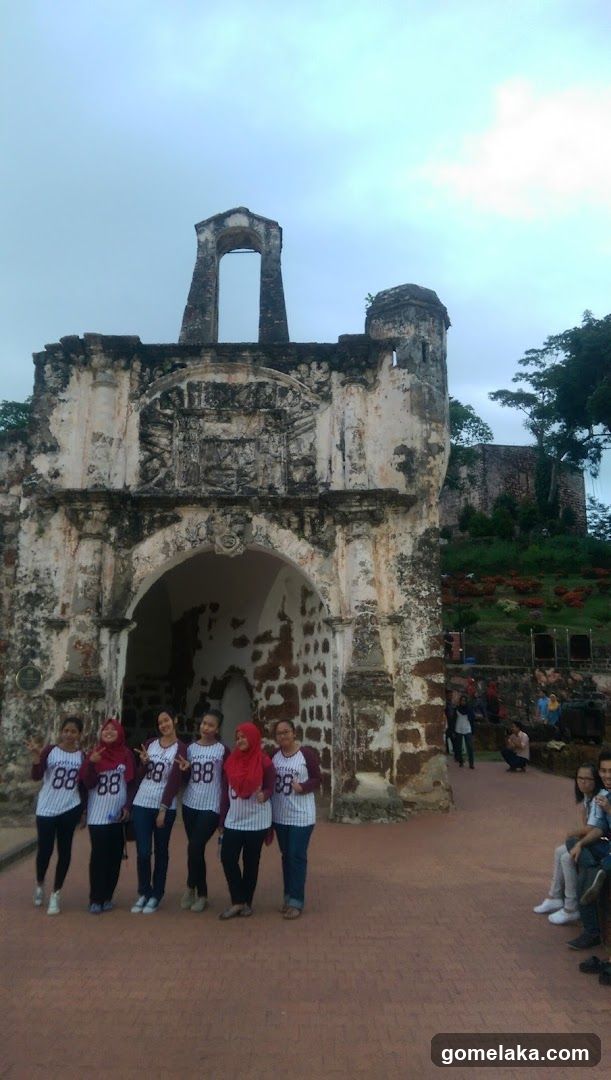 Group photo at historical ruin
