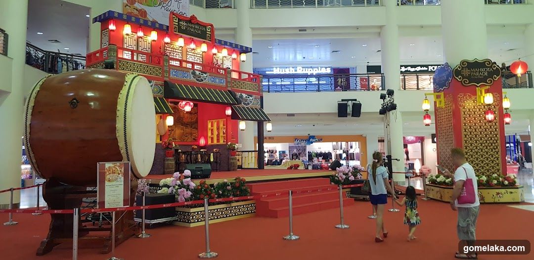 Shopping Mall Interior with Festival Decor