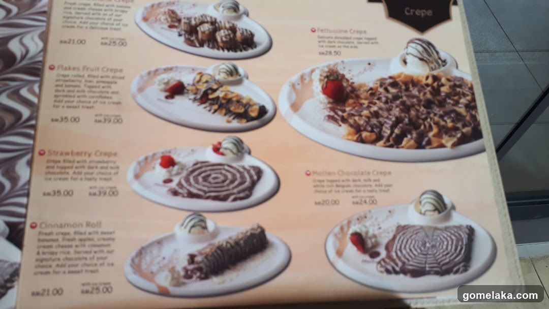 Crepes Menu