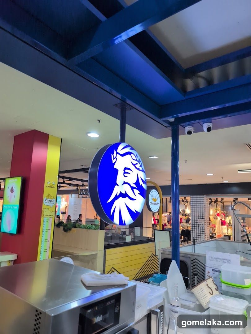 Interior of a shopping mall food court