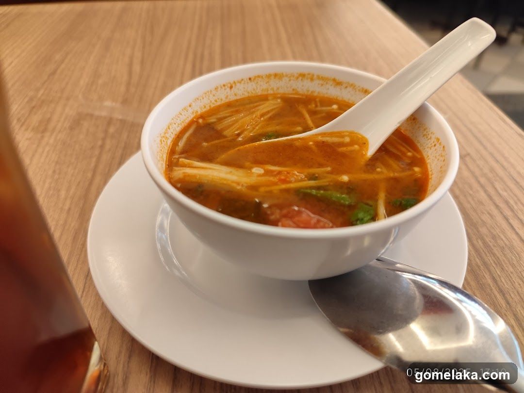 Soup bowl on wooden table