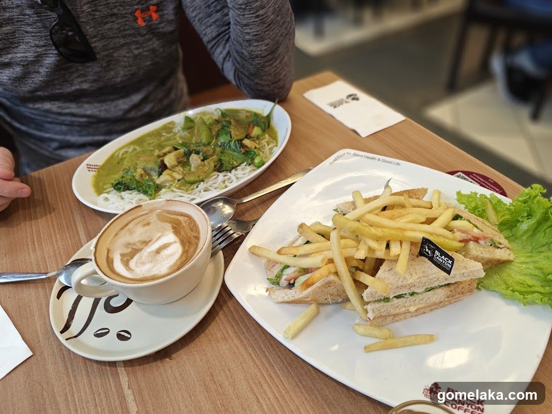 Restaurant Interior with Food and Drink