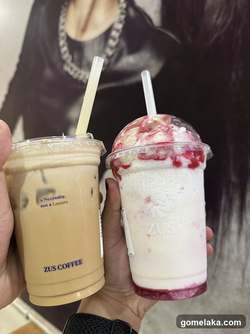 Two beverages held in hands
