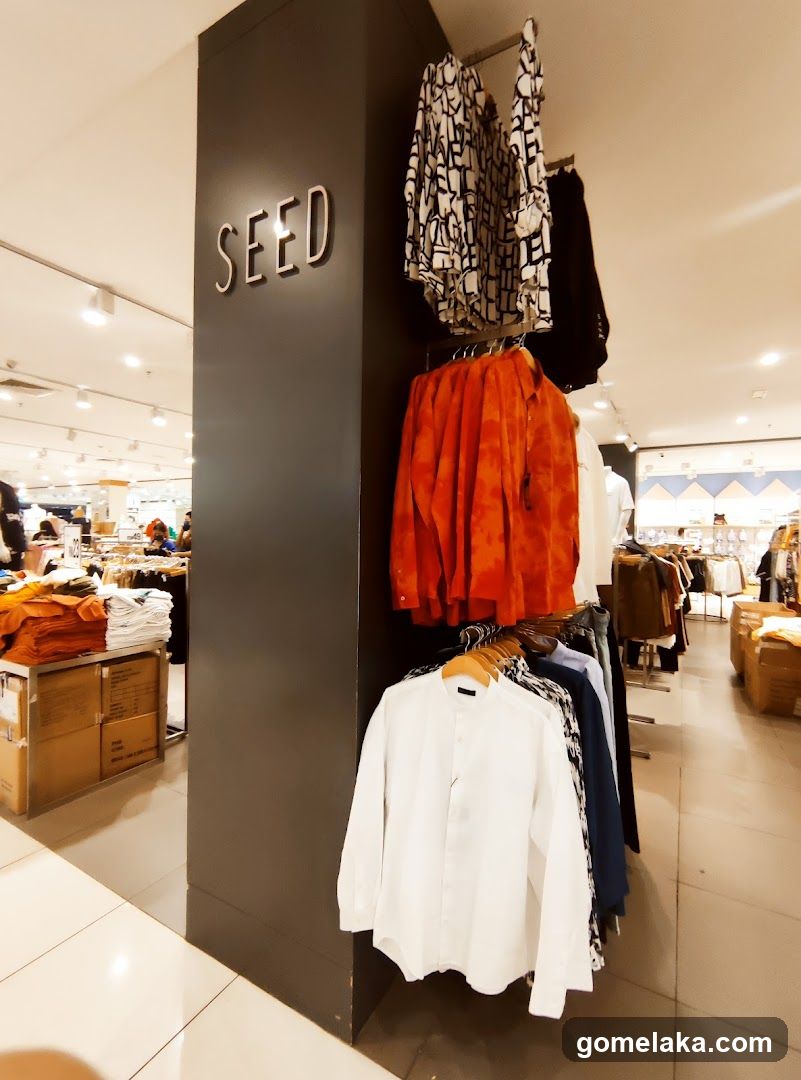 Interior of clothing store section