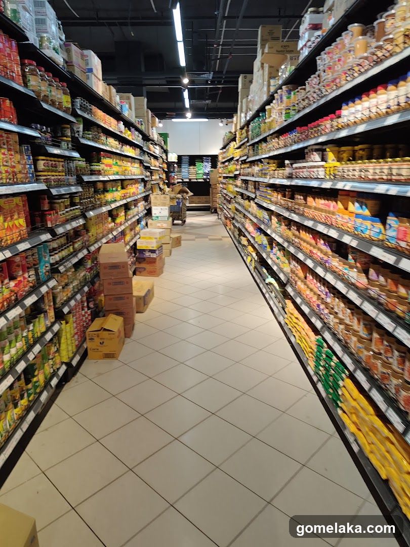 Supermarket aisle interior