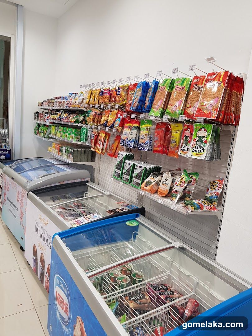 Store Interior Snack and Frozen Food Section