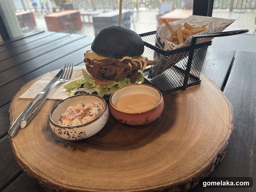 Food Presentation on Wooden Board