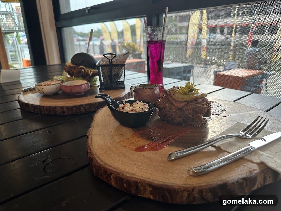 Restaurant Interior with Food and Drink