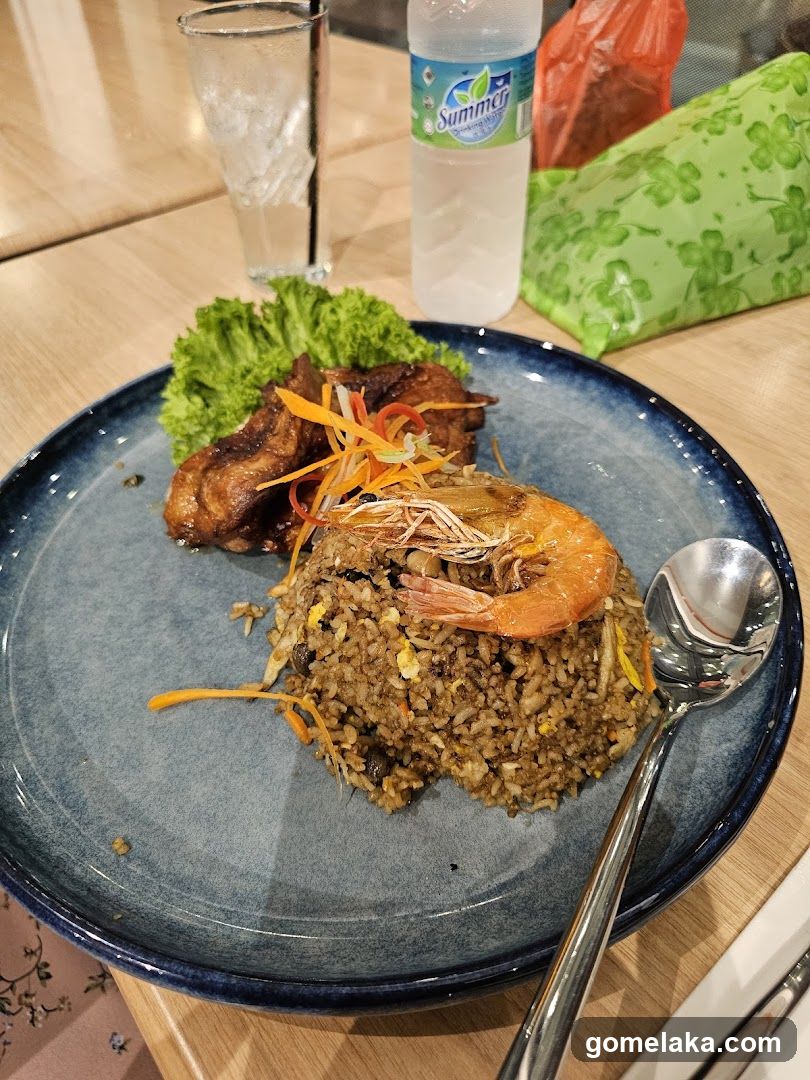 Dinner Plate with Fried Rice and Seafood
